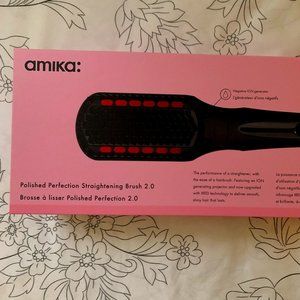 Amika Polished Perfection Straightening Brush 2.0 Heat Product Styling Hair Care